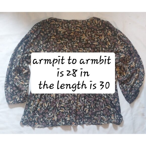 Lane Bryant Womens Floral V-Neck Long Sleeve Blouse Size 24 - Picture 8 of 8